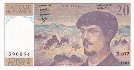 France 20 Francs - Debussy - 1983 - Série R.012