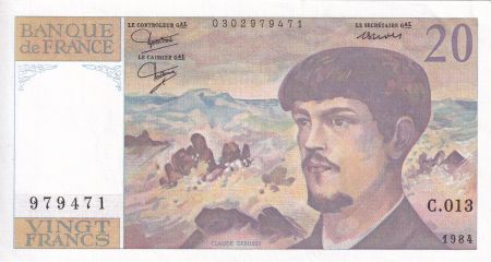France 20 Francs - Debussy - 1984 - Série C.013 - F.66.05