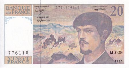 France 20 Francs - Debussy - 1990 - Série M.029 - F.66Bis.01