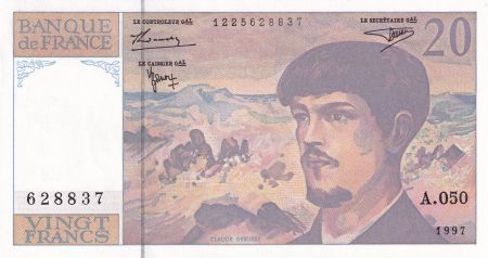 France 20 Francs - Debussy - 1997 - Série A.050 - F.66TER.02A50