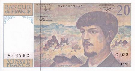 France 20 Francs - Debussy - Série G.032 - 1990 - NEUF - F.66bis.01