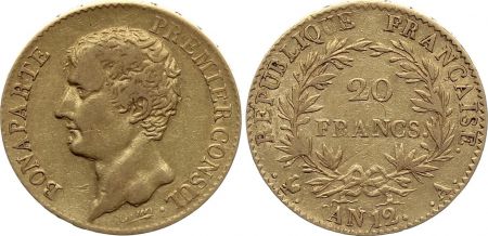 France 20 Francs - Napoléon I - Premier Consul - An 12 A - Or