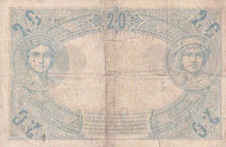 France 20 Francs - Noir - 03-08-1875 - Série G.385 - B - F.09.02