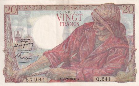 France 20 Francs - Pêcheur - 09-02-1950 - Série O.241 - F.13.17