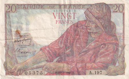 France 20 Francs - Pêcheur - 10-03-1949 - Série A.197 - F.13.14