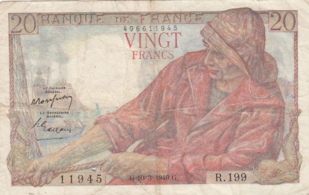 France 20 Francs - Pêcheur - 10-03-1949 - Série R.199 - F.13.14