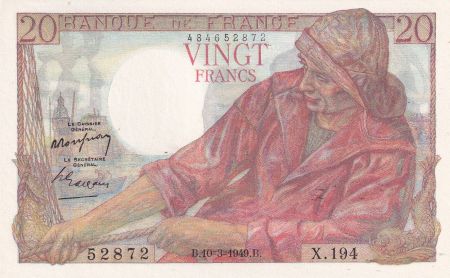 France 20 Francs - Pêcheur - 10-03-1949 - Série X.194 - F.13.14