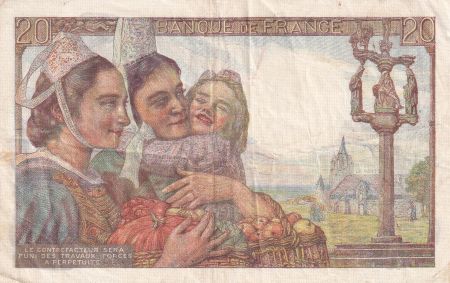 France 20 Francs - Pêcheur - 14-10-1948 - Série P.186 - F.13.13