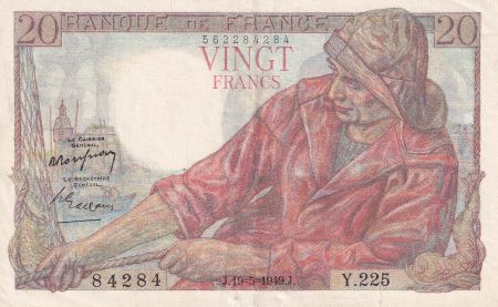 France 20 Francs - Pêcheur - 19-05-1949 - Série Y.225 - F.13.15