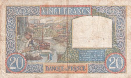 France 20 Francs - Science et Travail - 08-01-1942 - Série R.7120  - F.12.21