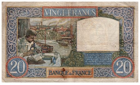 France 20 Francs - Science et Travail - 08-01-1942 - Série Y.7152  - F.12.21