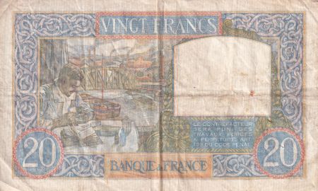 France 20 Francs - Science et Travail - 11-07-1940 - Série D.676 - F.12.04