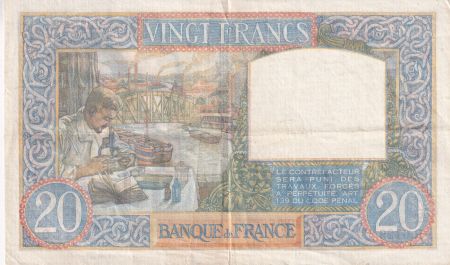 France 20 Francs - Science et Travail - 30-10-1941 - Série R.6129  - F.12.19