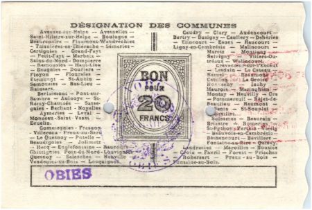 France 20 Francs Avesnes Et Solesmes Obies