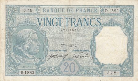 France 20 Francs Bayard - 07-04-1917 Série R.1883 - TTB