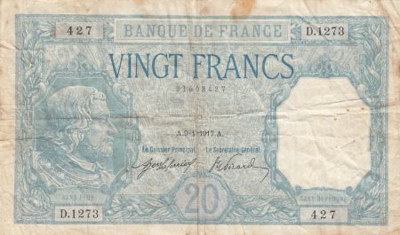 France 20 Francs Bayard - 09-01-1917 - Série D.1273 - TB