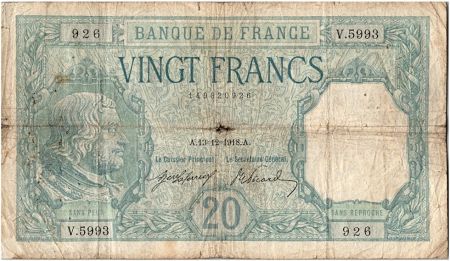 France 20 Francs Bayard - 13-12-1918 Série V.5993