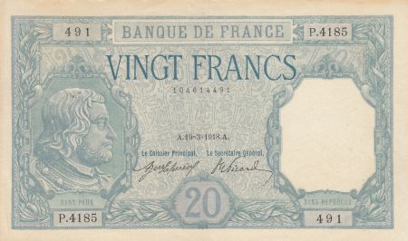 France 20 Francs Bayard - 19-03-1918 Série P.4185
