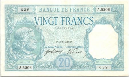 France 20 Francs Bayard - 1918