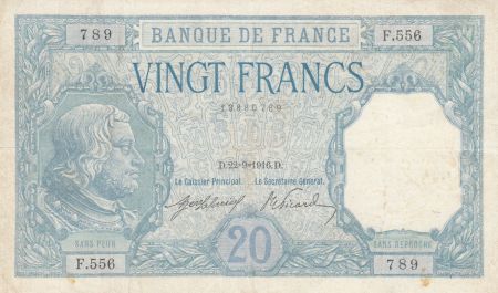 France 20 Francs Bayard - 22-09-1916 Série F.556 - TTB