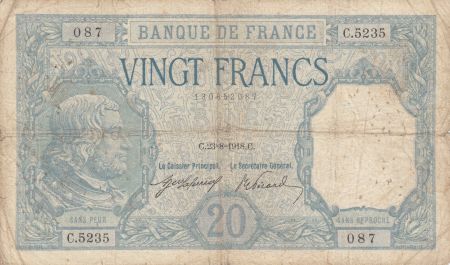 France 20 Francs Bayard - 23-08-1918 Série C.5235 - TB