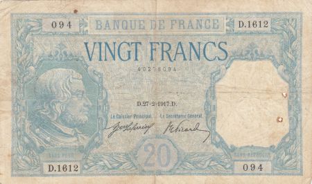 France 20 Francs Bayard - 27-02-1917 Série D.1612 - TB