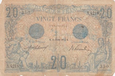 France 20 Francs Bleu - 11-02-1913 - Série A.4218 - B