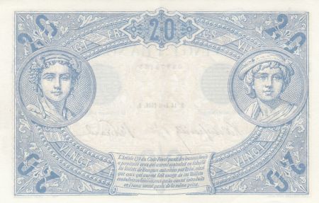 France 20 Francs Bleu - 14-04-1906  Série D.356