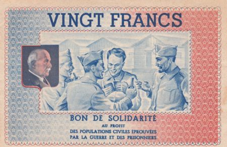 France 20 Francs Bon de Solidarité - 1941-1942 - SUP