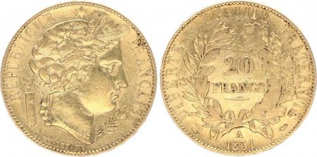 France 20 Francs Cérès - IIeme République 1851 A Paris