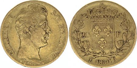 France 20 Francs Charles X - 1830 A - Or