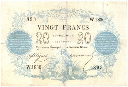 France 20 Francs Chazal - 1873