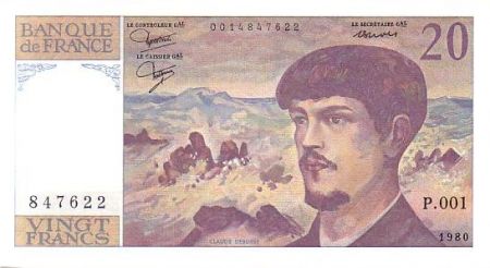 France 20 Francs Debussy - 1980