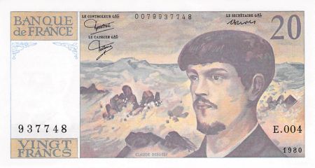 France 20 Francs Debussy - 1980 Série E.004 - NEUF
