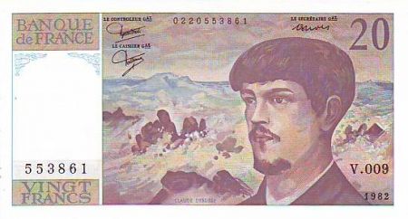 France 20 Francs Debussy - 1982