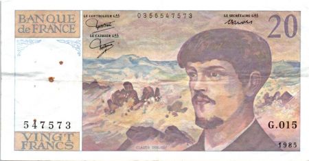 France 20 Francs Debussy - 1985 - Série G-015