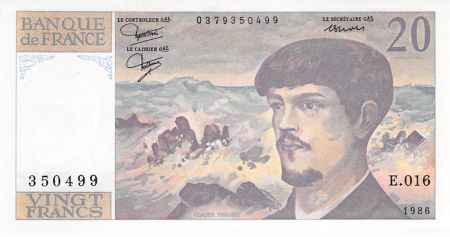 France 20 Francs Debussy - 1986 Série E.016 - NEUF