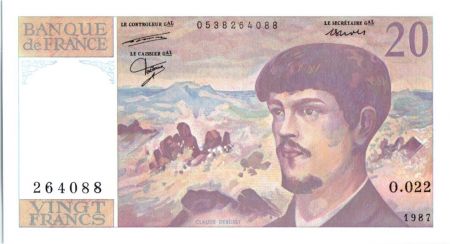 France 20 Francs Debussy - 1987 - O.022