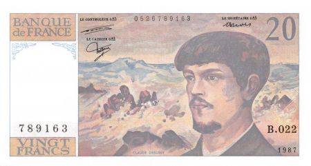 France 20 Francs Debussy - 1987 Série B.022 - P.NEUF