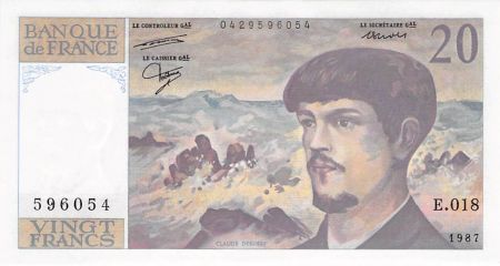 France 20 Francs Debussy - 1987 Série E.018 - NEUF