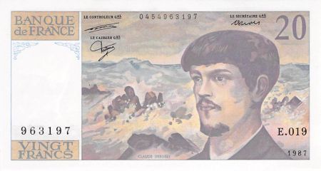 France 20 Francs Debussy - 1987 Série E.019 - NEUF