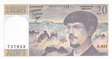 France 20 Francs Debussy - 1987 Série E.021 - NEUF