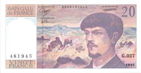 France 20 Francs Debussy - 1990 - Série G-027
