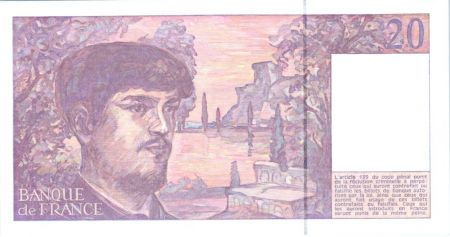 France 20 Francs Debussy - 1990 - Série M-029