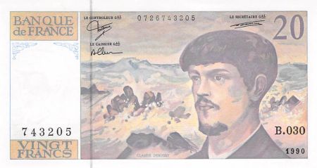 France 20 Francs Debussy - 1990 Série B.030 - NEUF