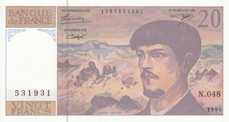 France 20 Francs Debussy - 1995 - Série N.048