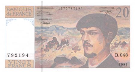 France 20 Francs Debussy - 1995 Série B.048 - SPL+