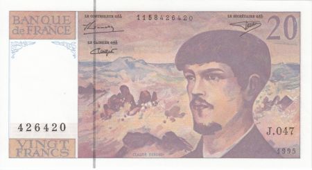 France 20 Francs Debussy - 1995 Série J.47