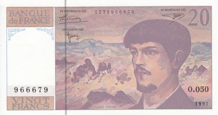 France 20 Francs Debussy - 1997 - Série O.050