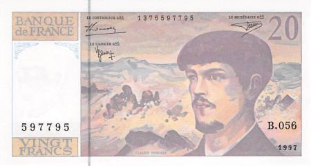 France 20 Francs Debussy - 1997 Série B.056 - P.NEUF